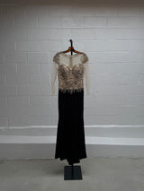Sequins and Black Velvet Gown