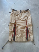 Vintage Runway Utility Skirt with Zips and Bone