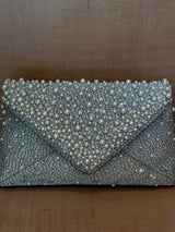 Envelope Pearly Jacquard Clutch Bag