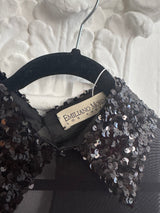 Sheer BodySuit with sequins Collar