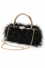 Feather Purse with Diamanté closure