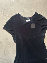 Chanel Sheer Knit Pleated Maxi Dress
