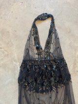 Vintage Black Beaded Dress