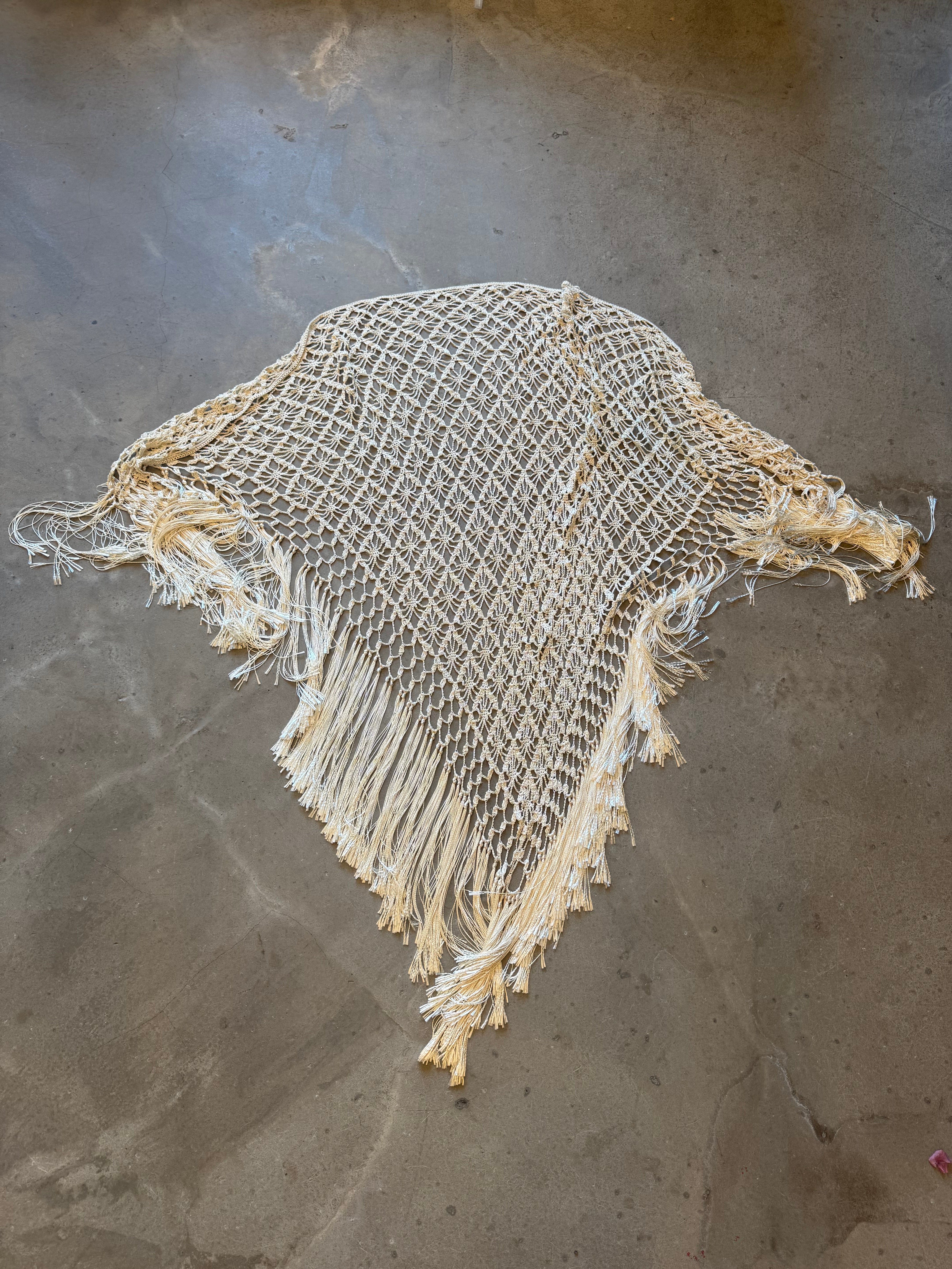 Vintage crochet & fringe shall