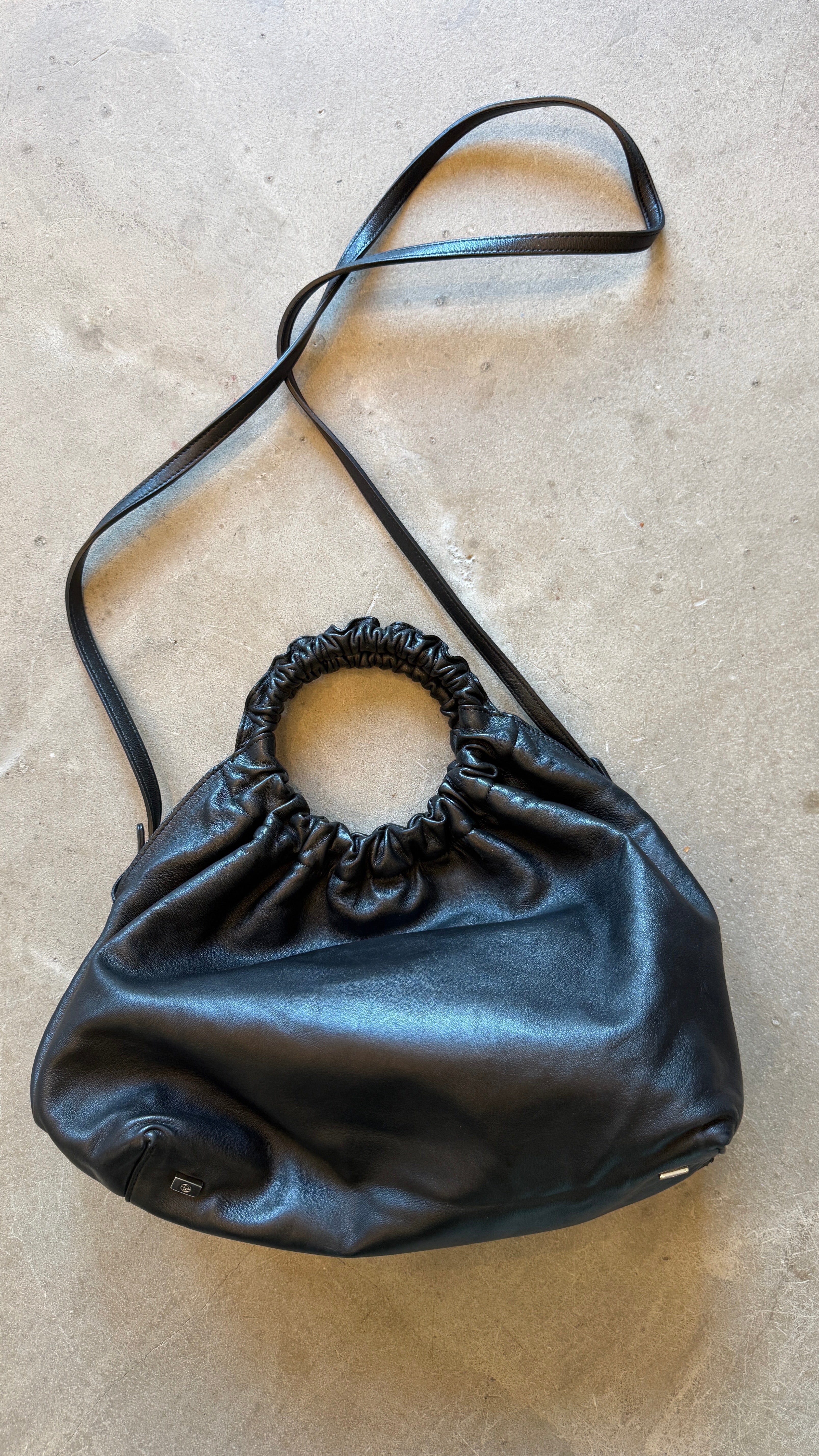Black Double Circle Medium Bag