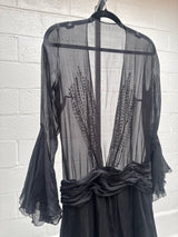 Black Chiffon Dress / Jacket