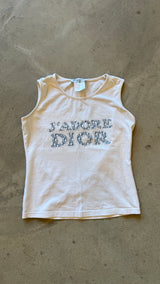 Early 2000s "J'Adore Dior" Rhinestone Tank