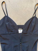 Vintage Black Body Con Dress with Zip