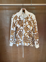 Gold Embellished Bomber Jacket