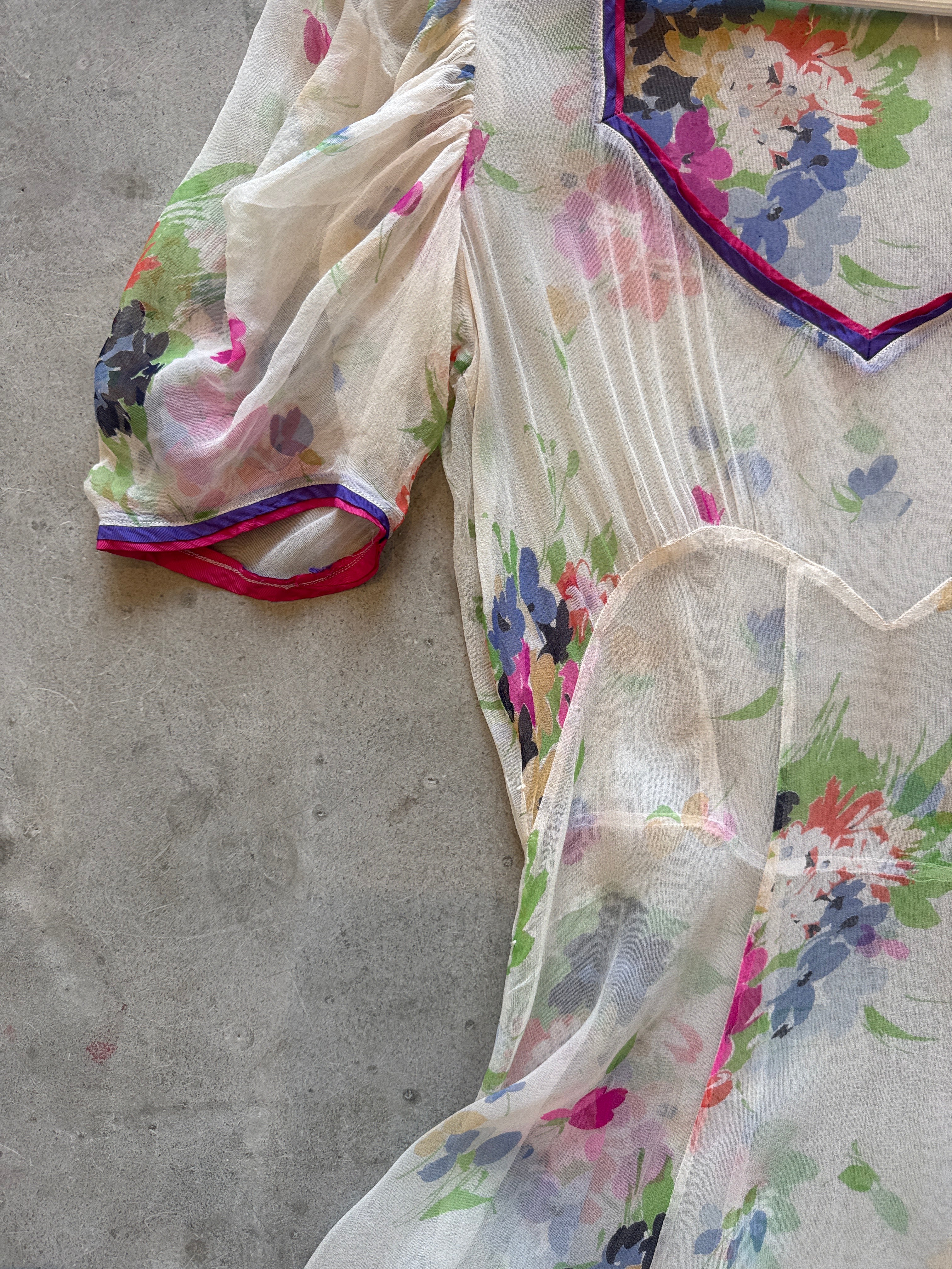 1930’s Chiffon Floral Dress
