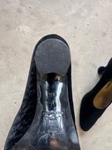 Vintage Black Velvet Heels