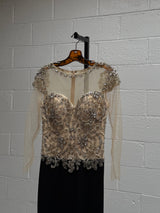 Sequins and Black Velvet Gown