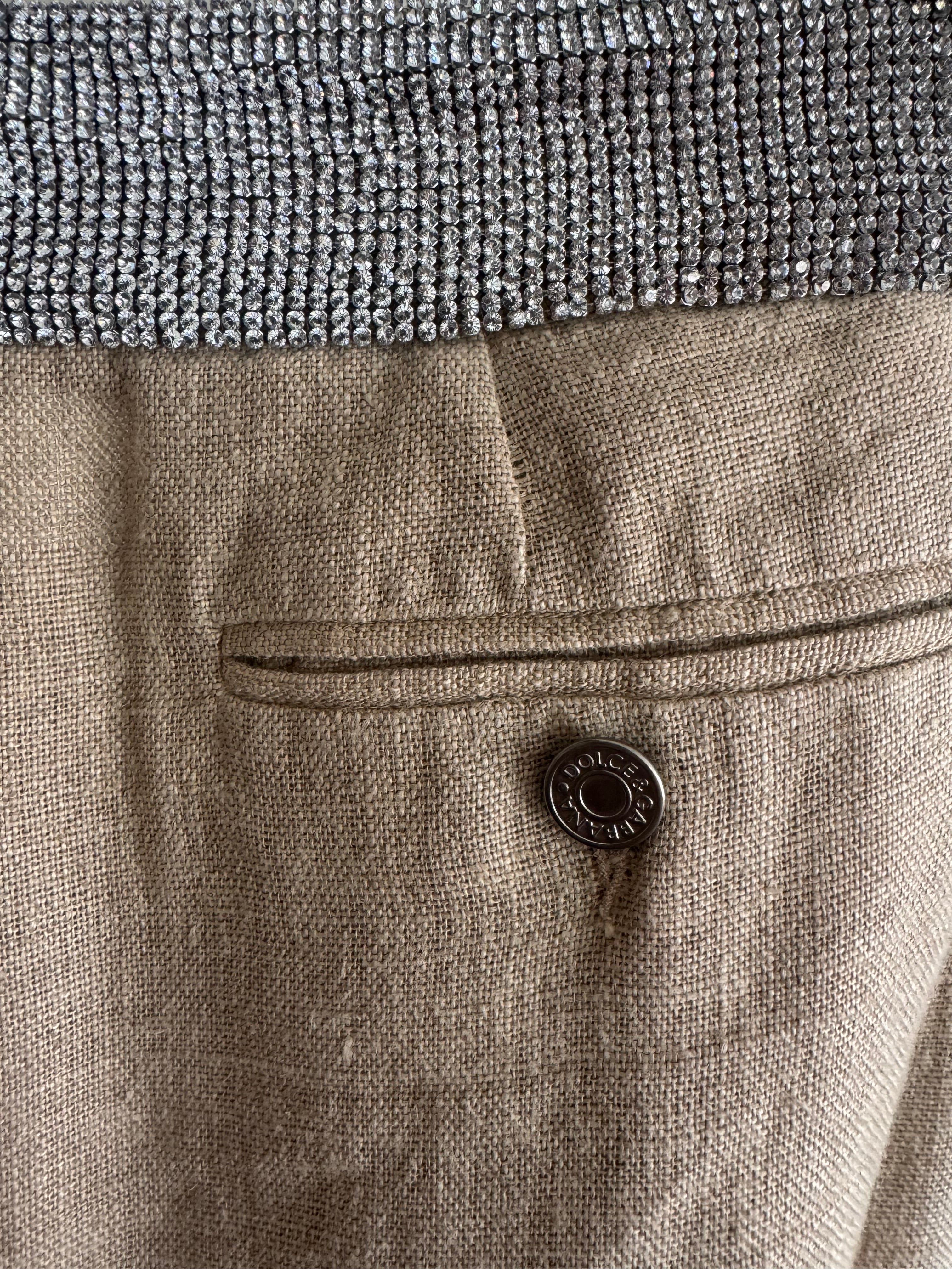 Linen & Rhinestone Pants