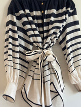 Stripe Linen Top with belt