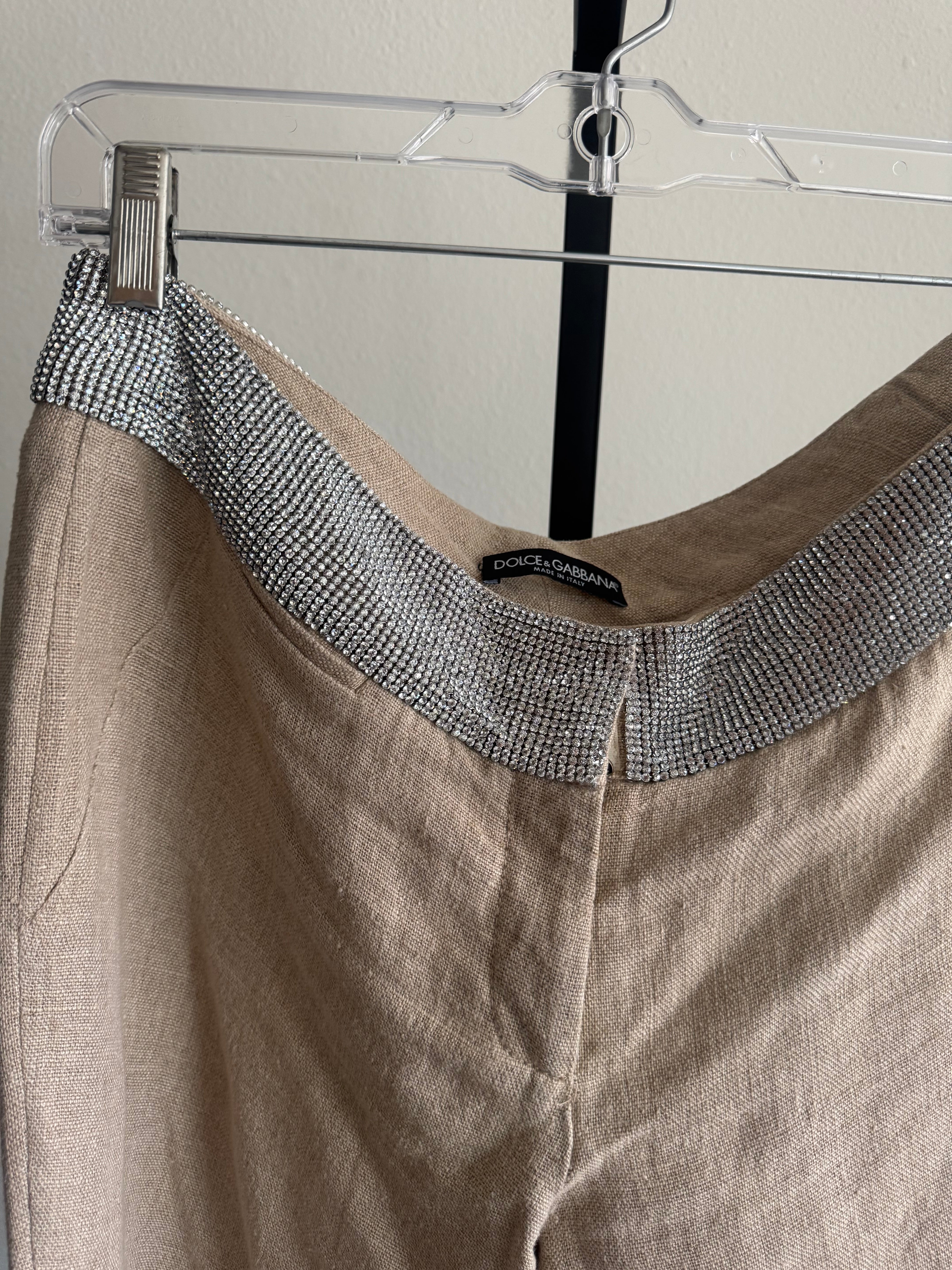 Linen & Rhinestone Pants
