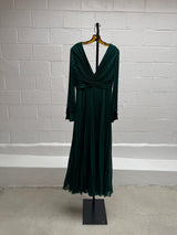 Green pleated Gown