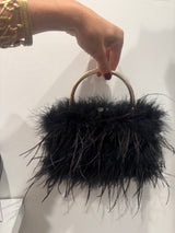 Feather Purse with Diamanté closure