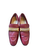 Burgundy Pearl & Chain Loafers