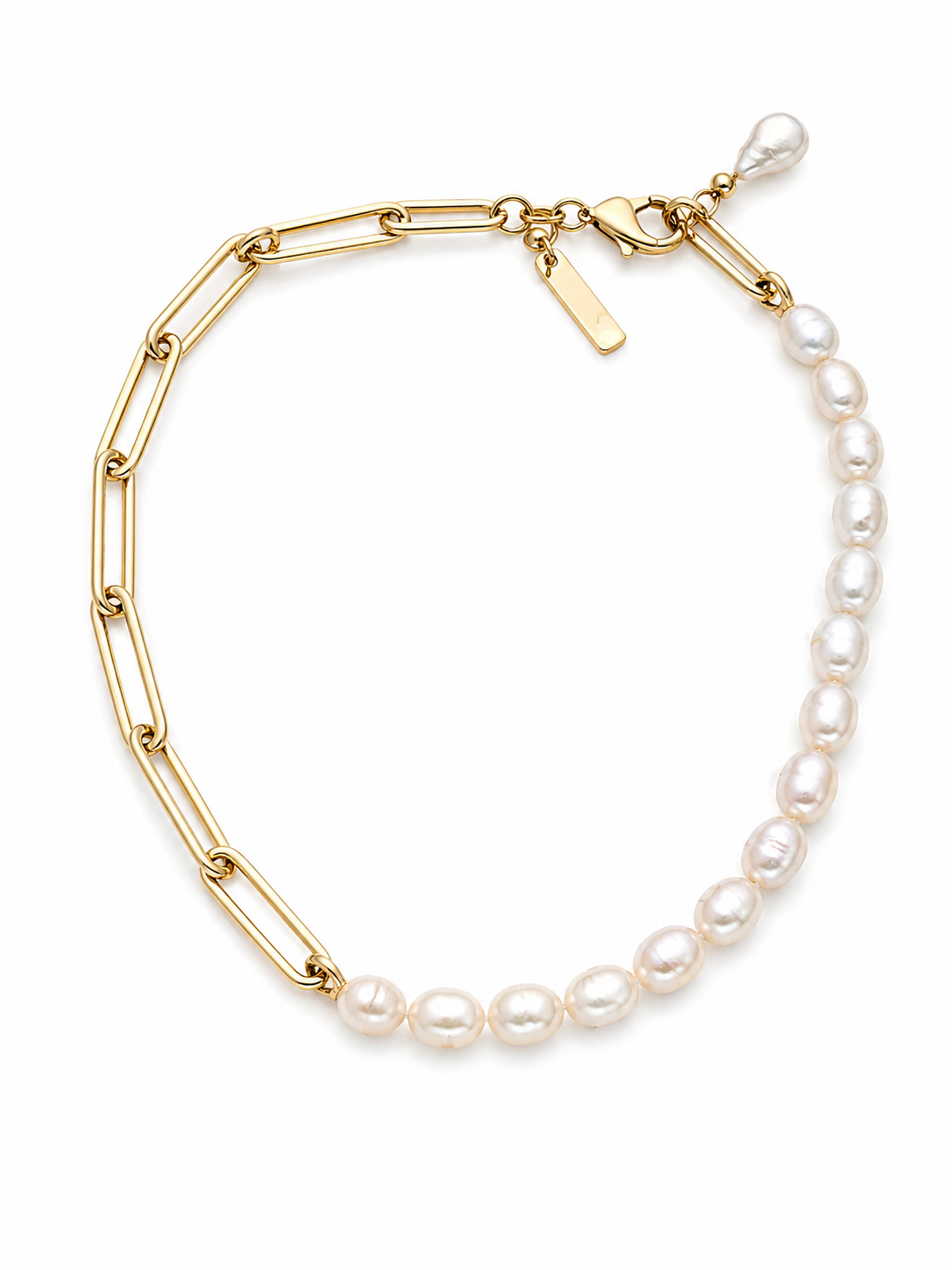 Pearl and Gold Chain Necklace
