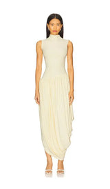 Butter Yellow Draped Dress