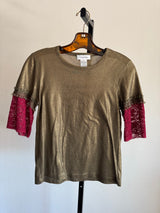 Gold Metalic Top with Lace