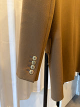 Brown Wool Blazer with Gold Buttons