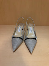 Amita Glitter Slingback Kitten Heel Pumps (39.5)