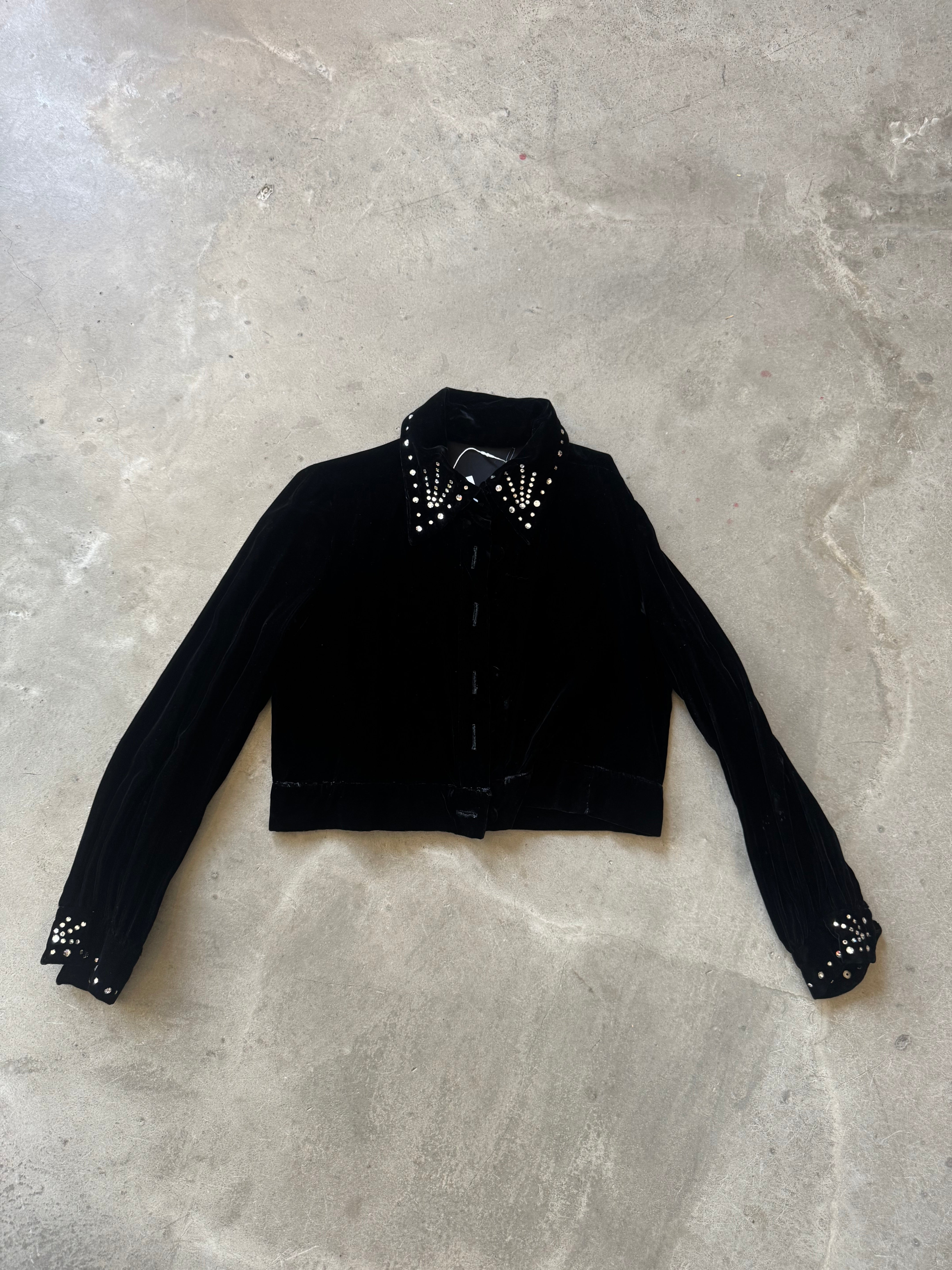 Velvet Vintage Jacket with Rhinestones
