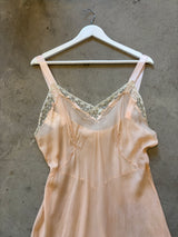 1930s Peach Bias Cut Slip Dress