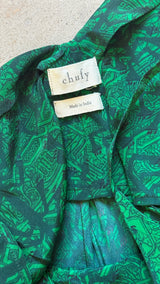 Green Palm Tree Slip Dress
