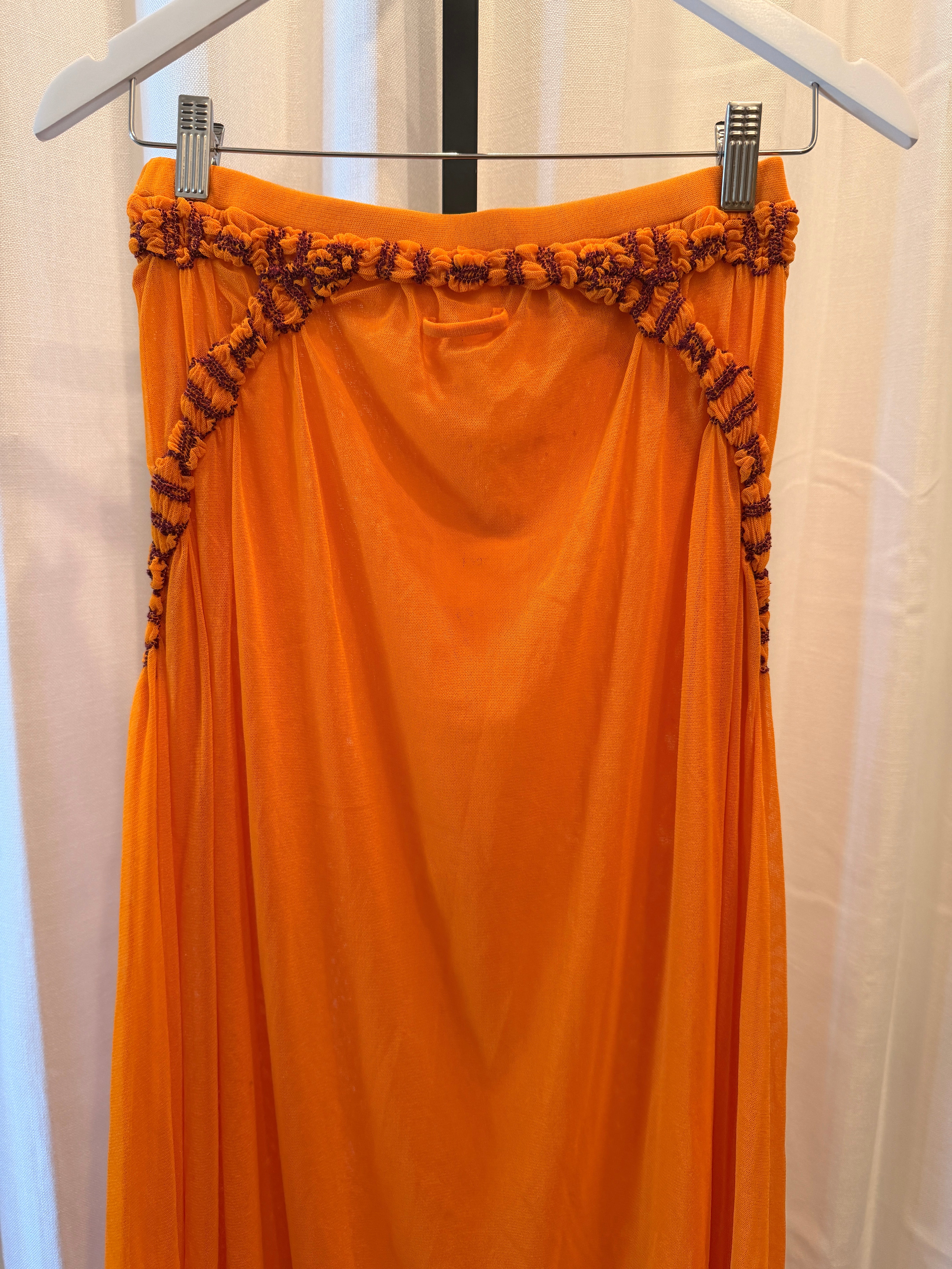 Orange Mesh Skirt