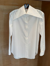 Armelle Exaggerated Point-Collar Shirt in White