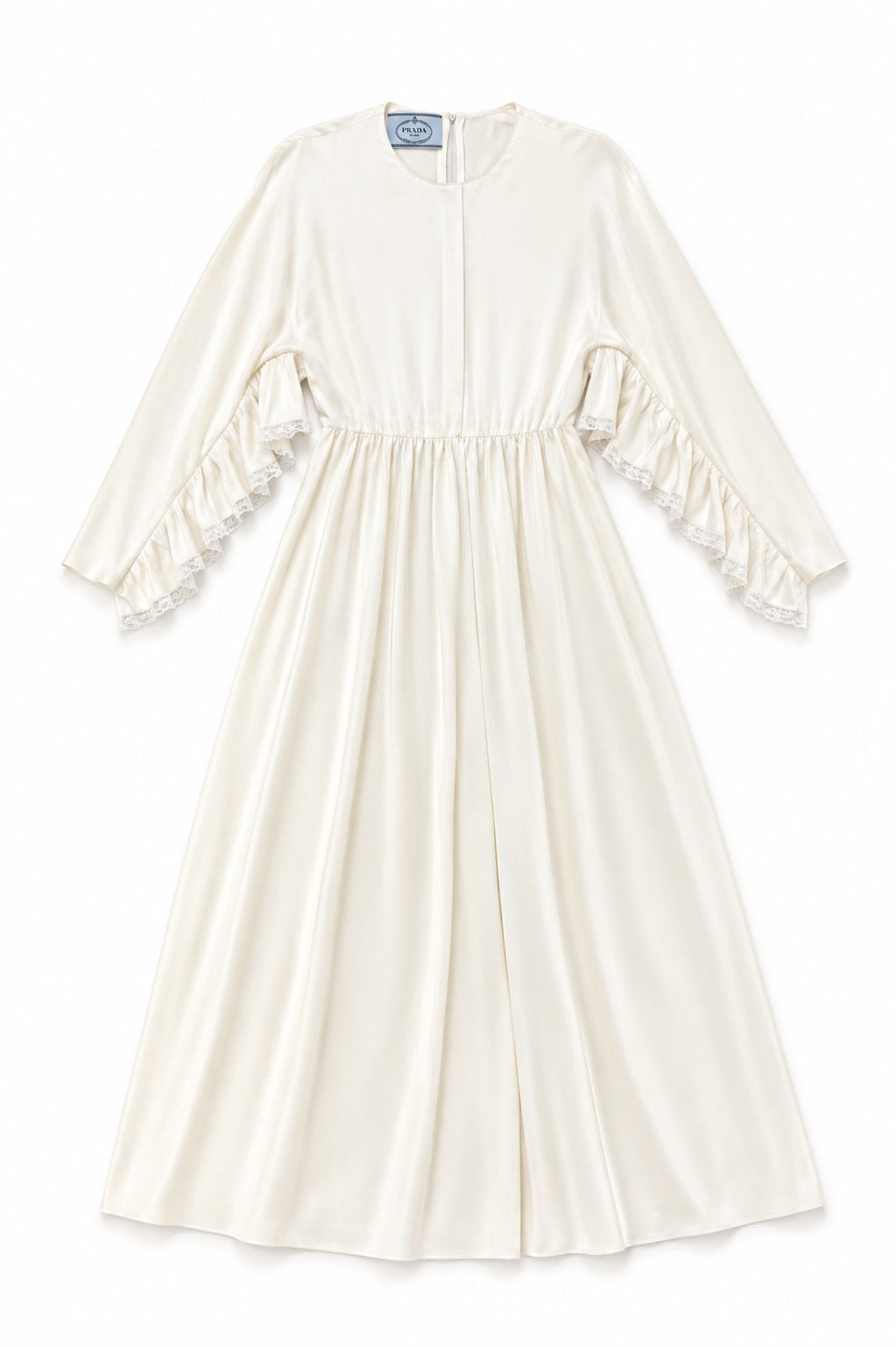 White Ruffle Sleeve Dress