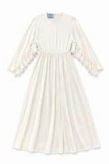 White Ruffle Sleeve Dress