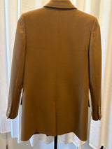 Brown Wool Blazer with Gold Buttons
