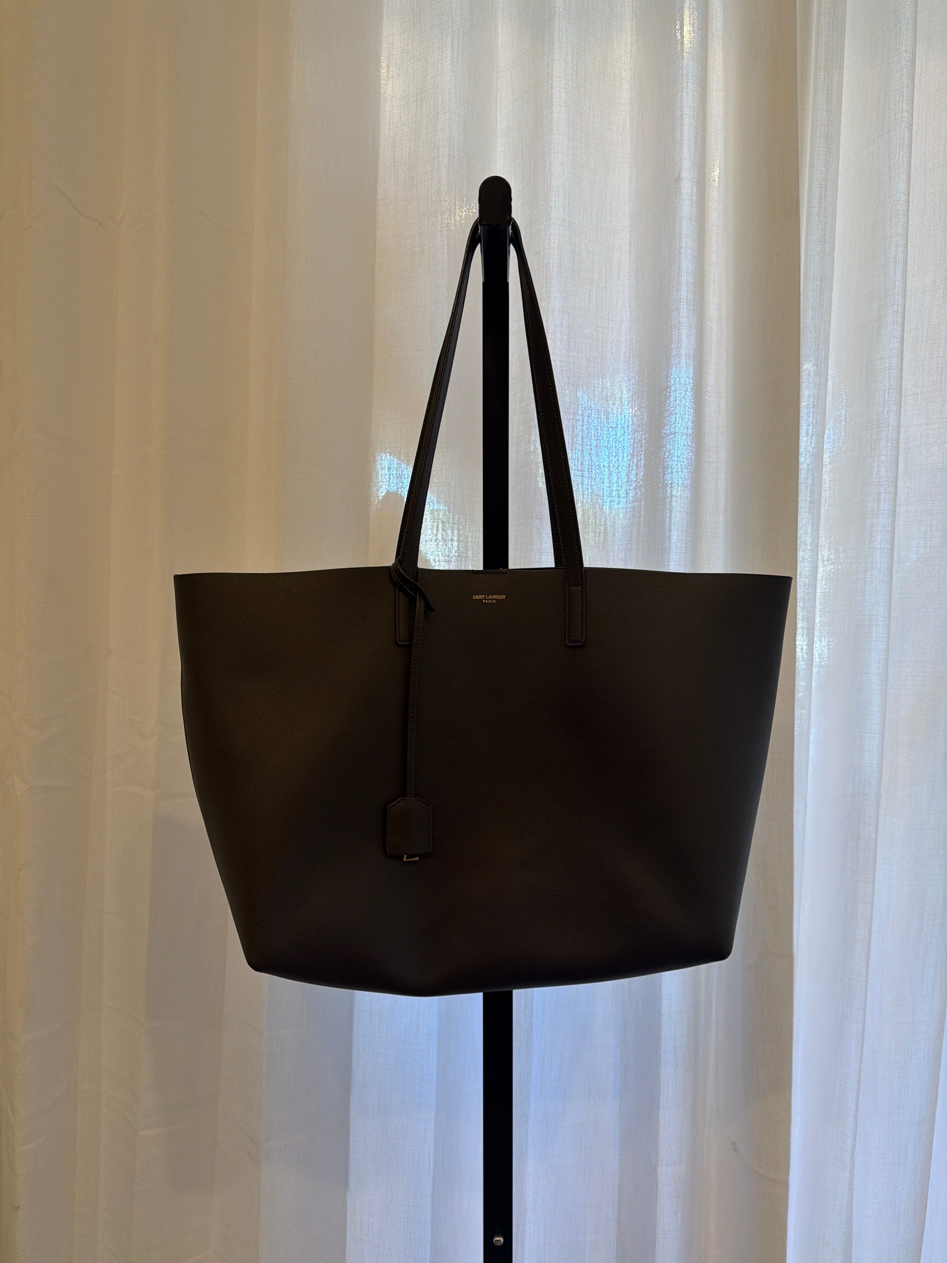 Shopping Large Leather Tote - Dark Green