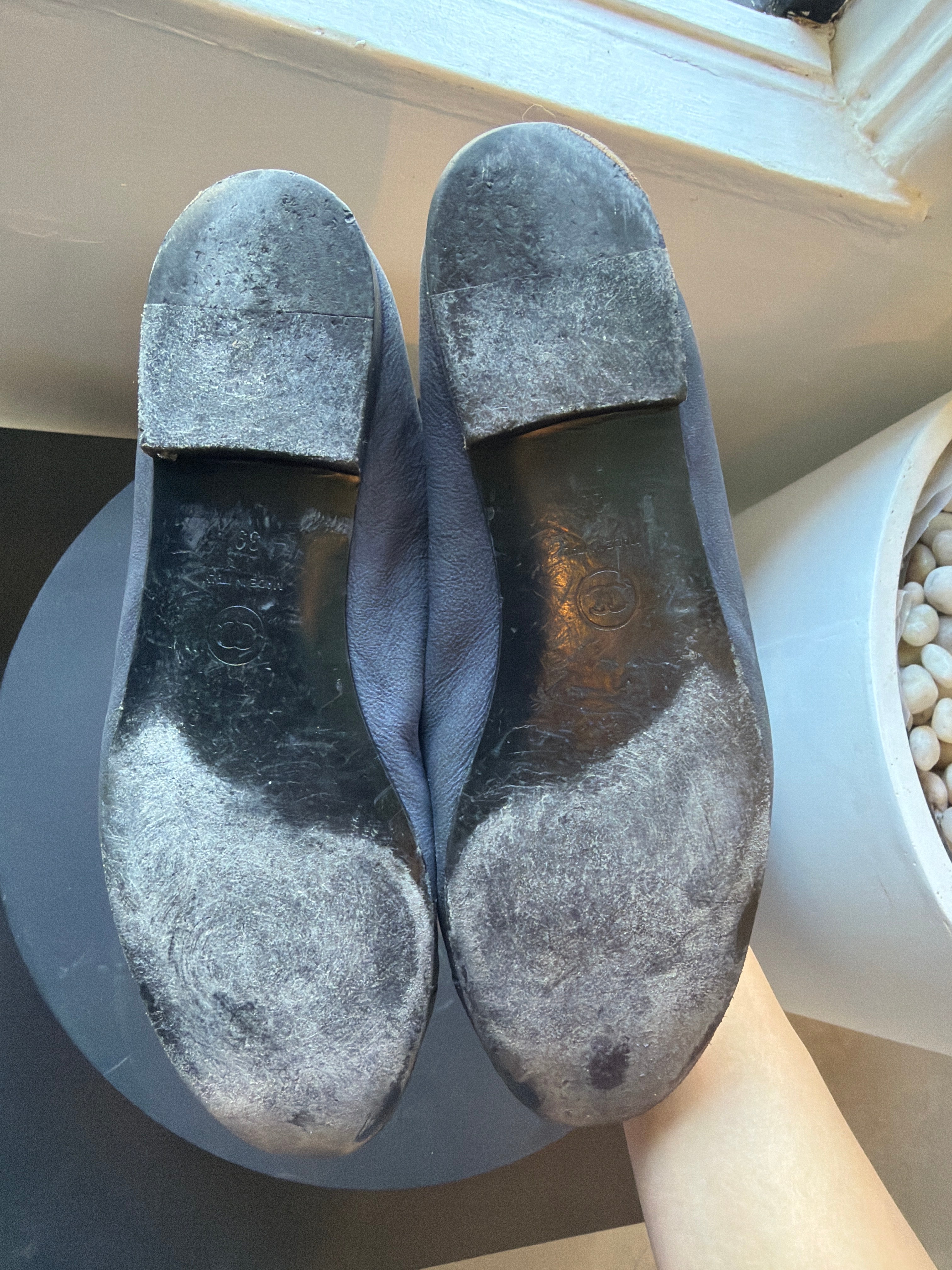 Navy and Black Ballerina Flats