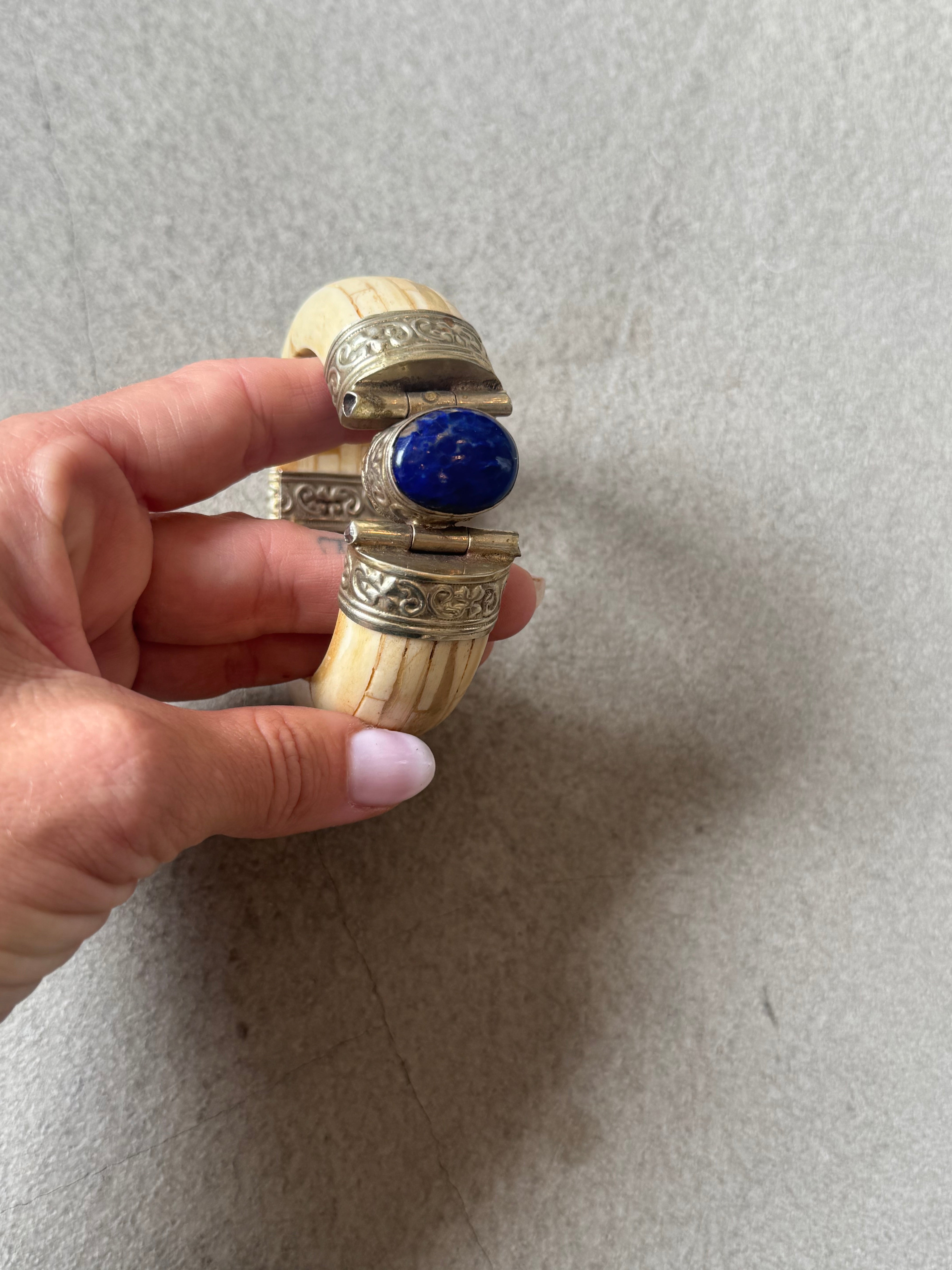 Bone & Lapis Bracelet 1980s