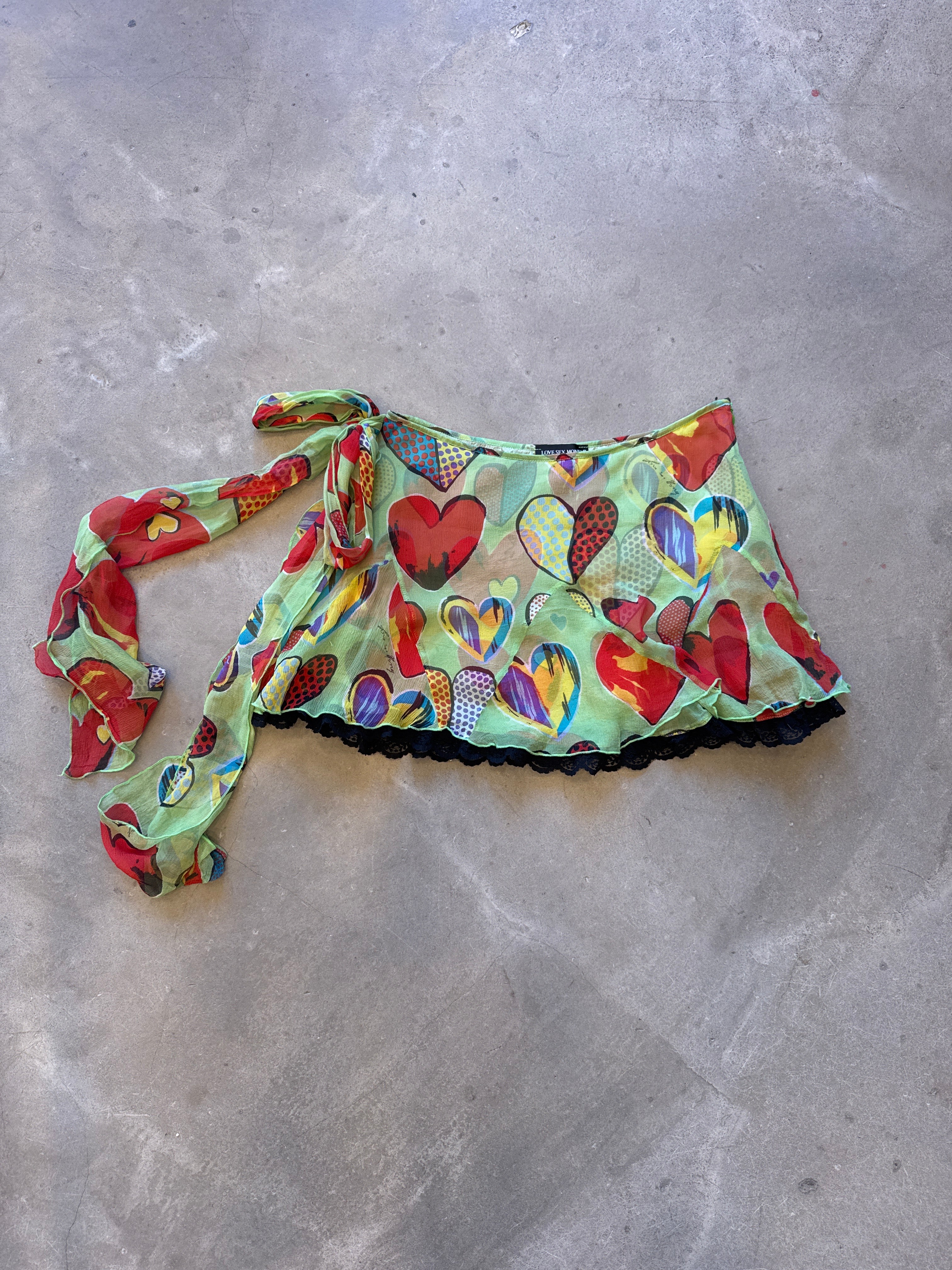 Heart Chiffon Mini Skirt