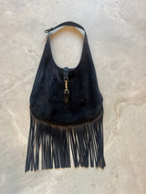 Gucci New Jackie Nouveau Fringe Hobo Bag
Black Suede | Circa 2014