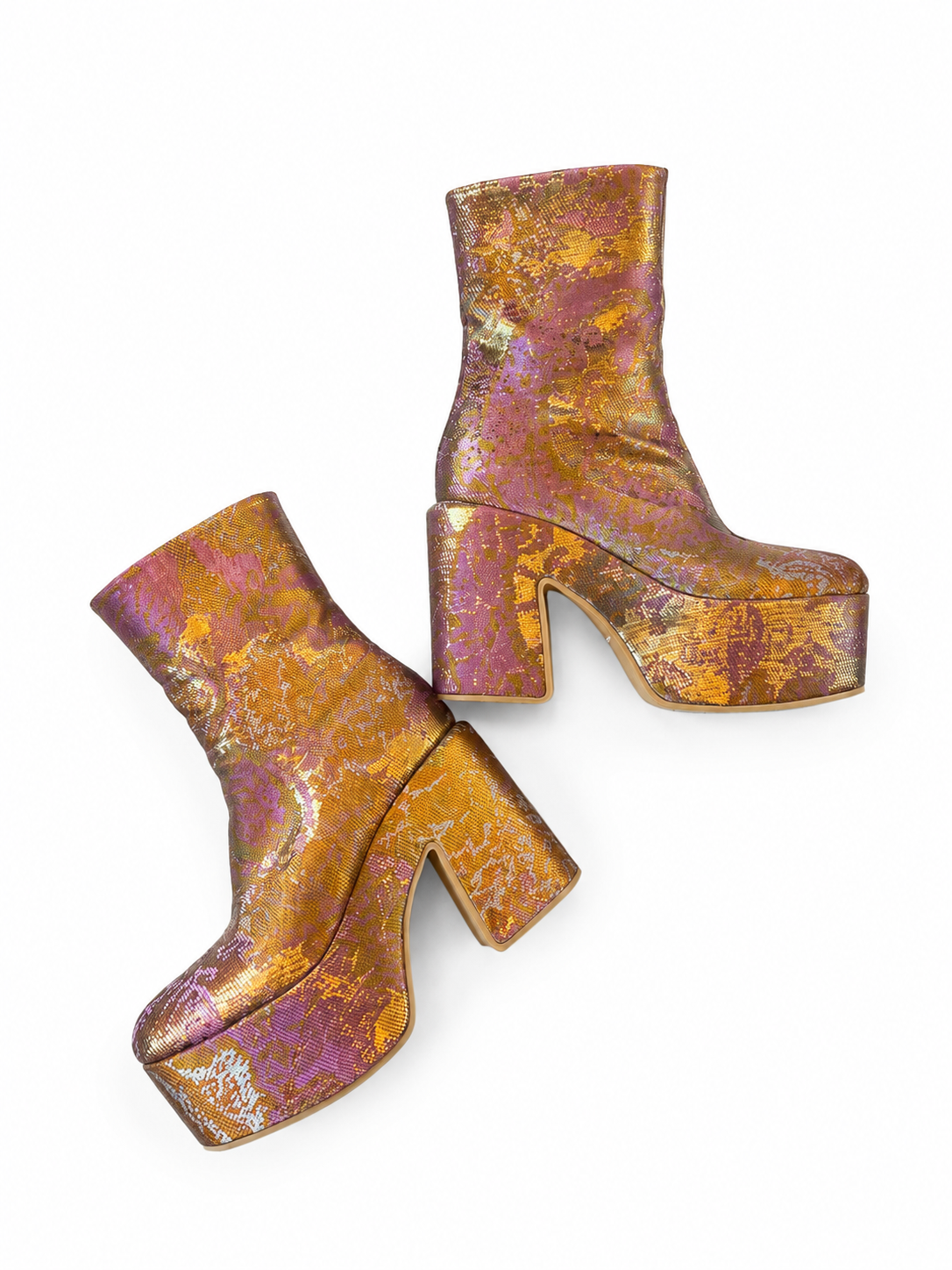 Platform Brocade Boots