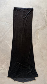 Black Velvet Pillar Maxi Skirt