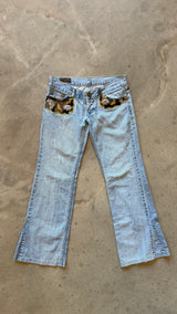 Early 2000s Ultra Low-Rise Embroidered Jeans