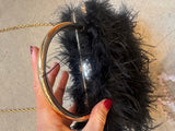 Feather Purse with Diamanté closure