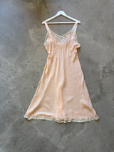 1930s Peach Bias Cut Slip Dress