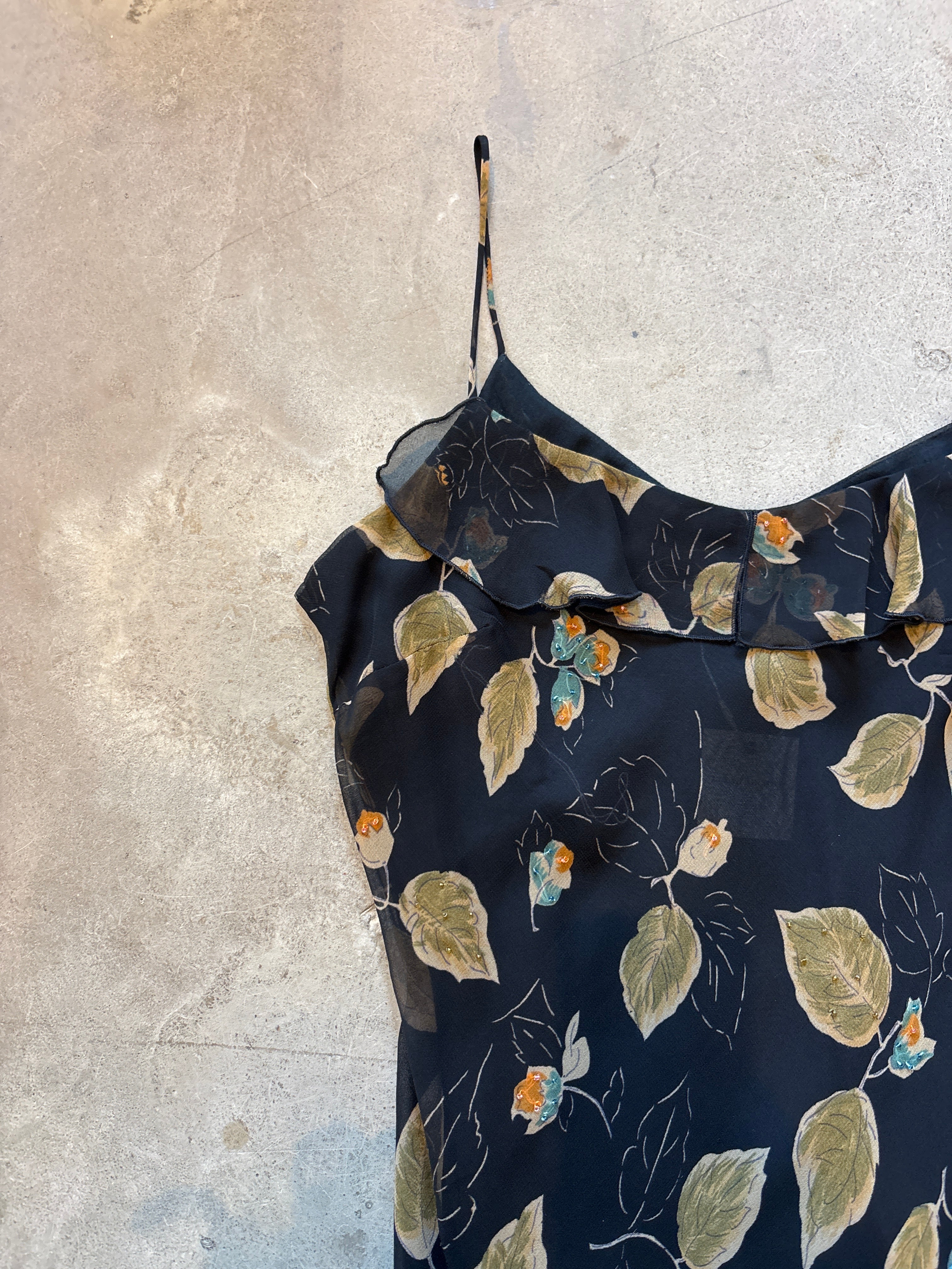 Vintage Black Floral Dress