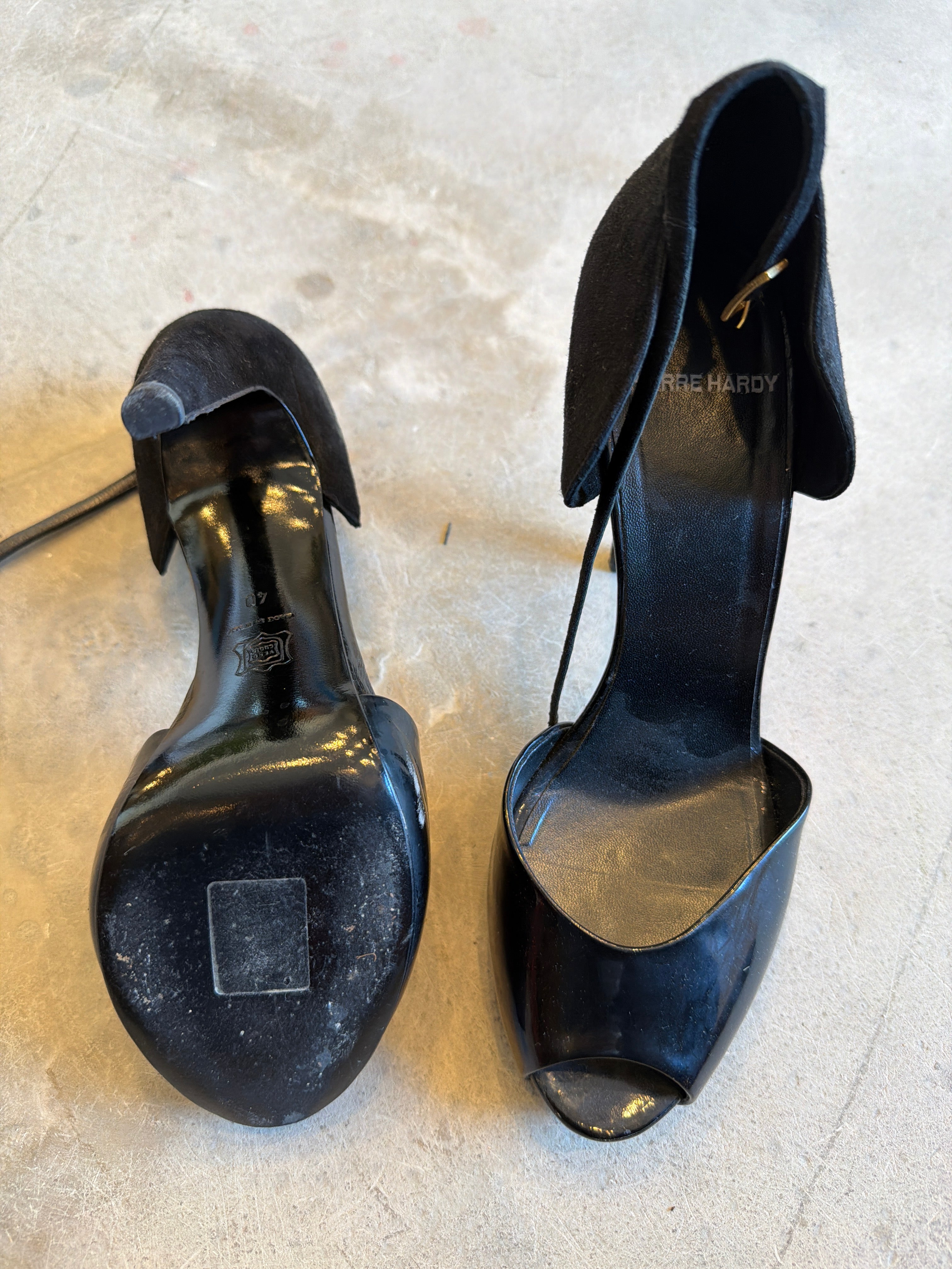 Patent Leather and Suede Pumps