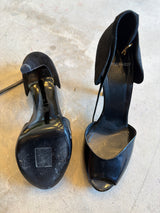 Patent Leather and Suede Pumps
