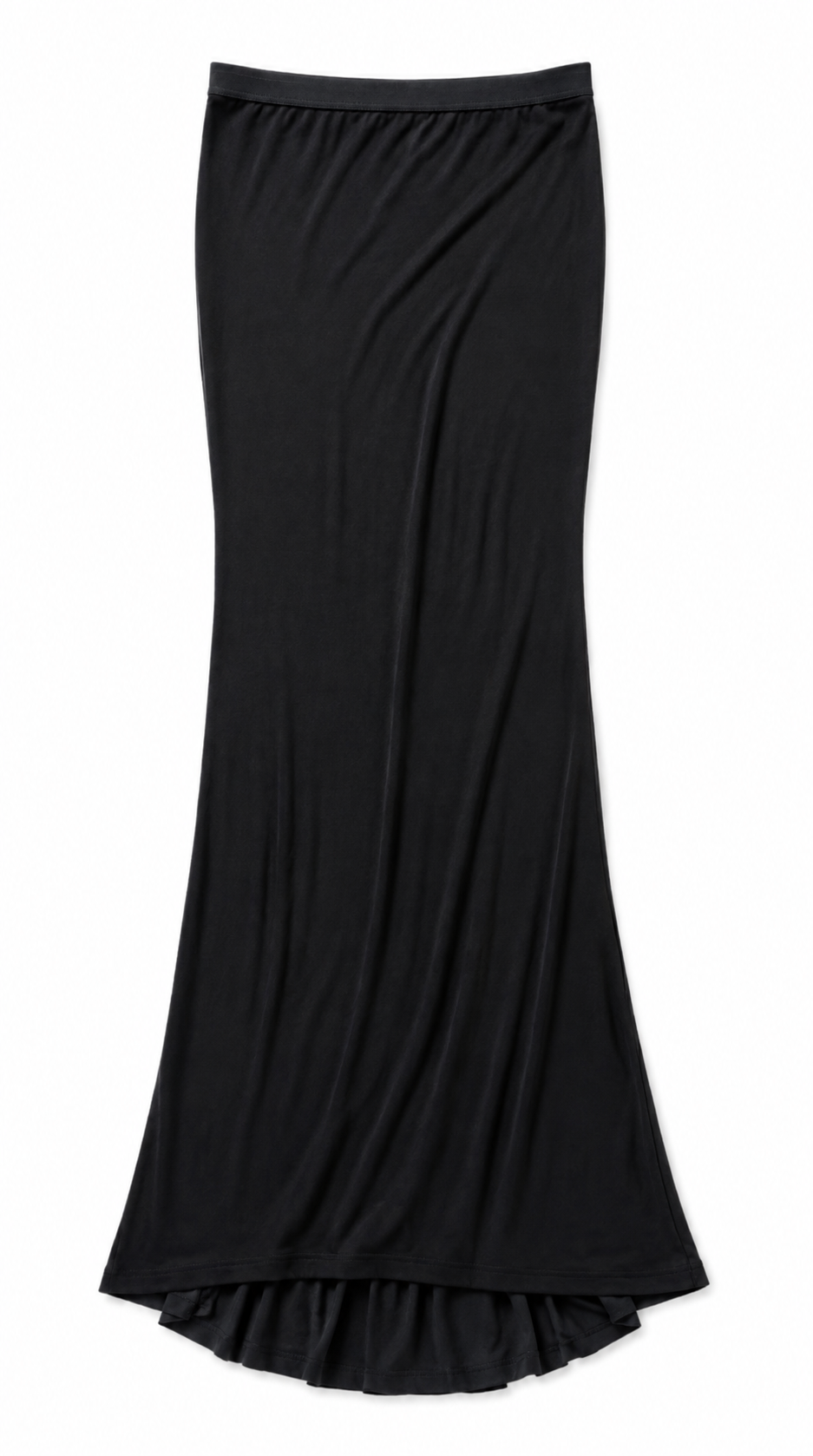 Black Velvet Pillar Maxi Skirt