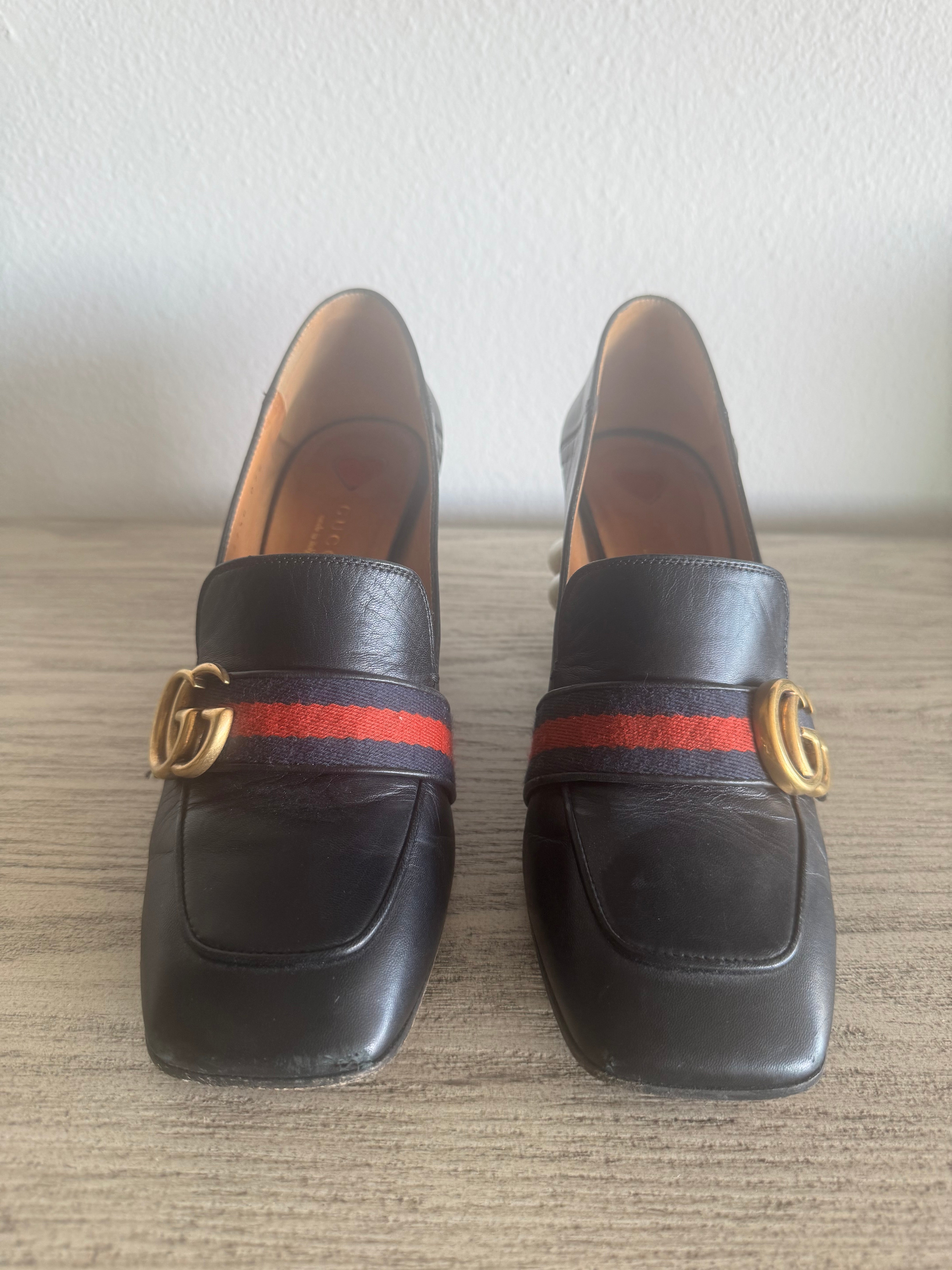 Peyton GG Pearl Mid-Heel Loafer